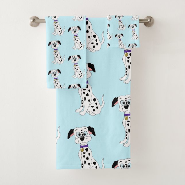 Dalmatian Dog Design Bath Towel Set (Insitu)