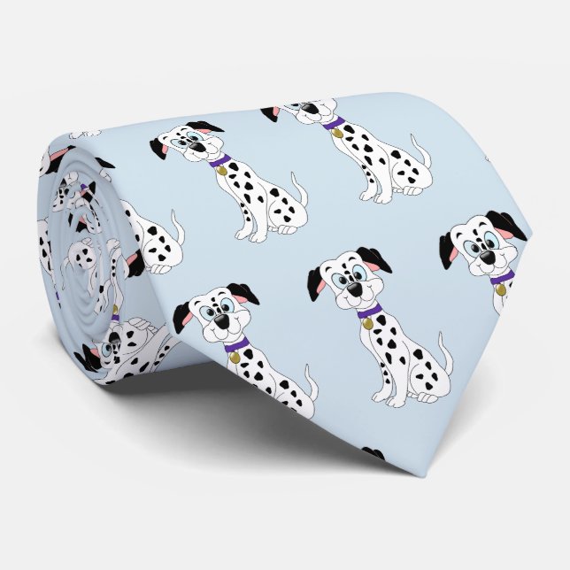 Dalmatian Dog Design Tie (Rolled)