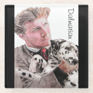 Dalmatian Dog Dogs cute Animal Spotty Glass Coaster