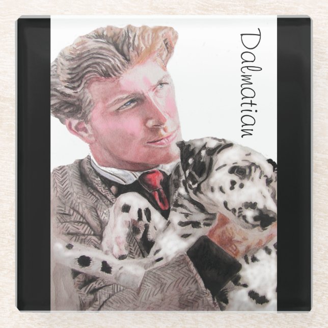 Dalmatian Dog Dogs cute Animal Spotty  Glass Coaster (Front)