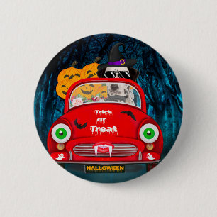 Dalmatian Dog Driving Car Scary Halloween 6 Cm Round Badge