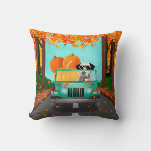 Dalmatian Dog Fall Pumpkin Cushion