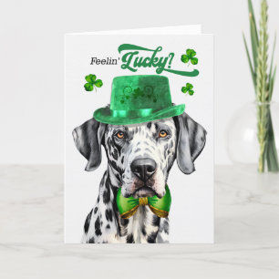 Dalmatian Dog Feelin' Lucky St Patrick's Day Holiday Card