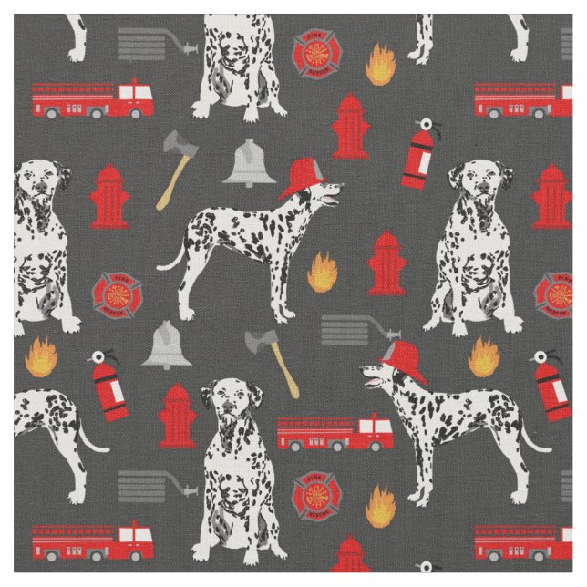 Dalmatian dog fire fighter fabric (Close Up)