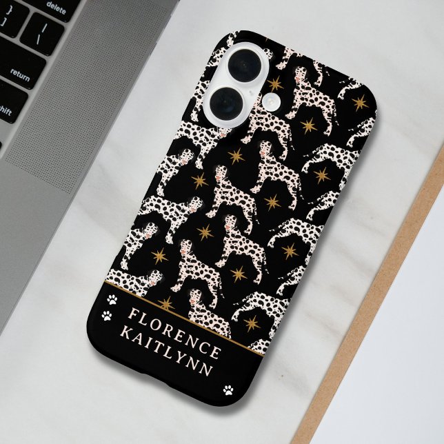 Dalmatian Dog Gold Stars Pattern Name Case-Mate iPhone Case (Creator Uploaded)