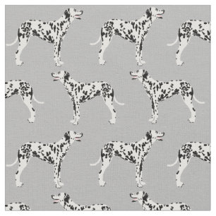 Dalmatian dog grey pattern fabric