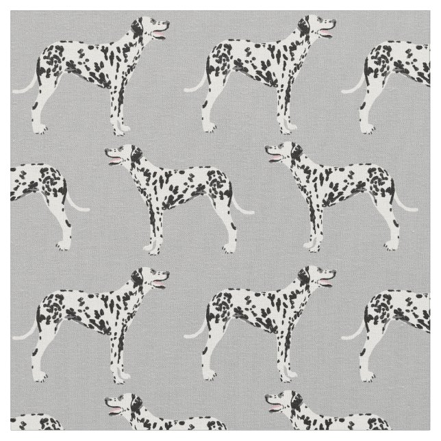 Dalmatian dog grey pattern fabric (Close Up)