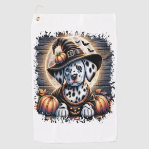 Dalmatian Dog Halloween Golf Towel