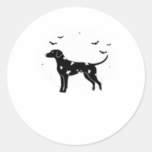 Dalmatian Dog – Halloween Moon Silhouette Classic  Classic Round Sticker