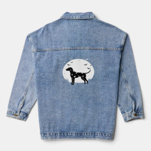 Dalmatian Dog – Halloween Moon Silhouette Classic Denim Jacket