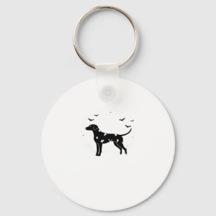 Dalmatian Dog � Halloween Moon Silhouette Classic  Key Ring