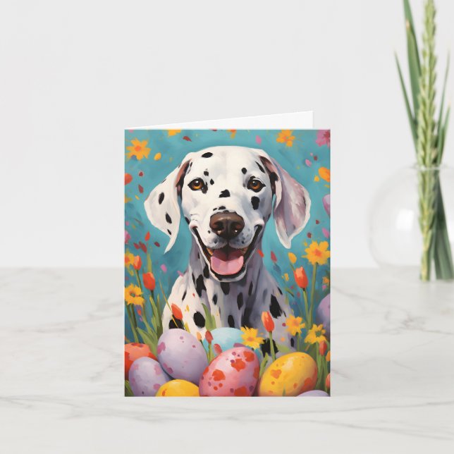 Dalmatian dog Happy Easter Card (Front)