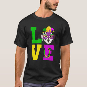 Dalmatian Dog I Love Mardi Gras Costume Dog T-Shirt