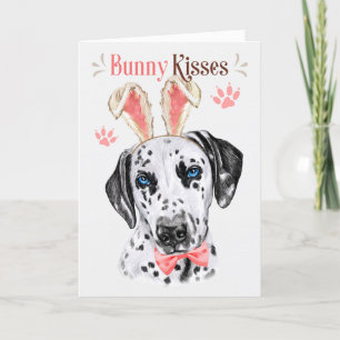 Dalmatian Dog in Bunny Ears for Easter Holiday Card