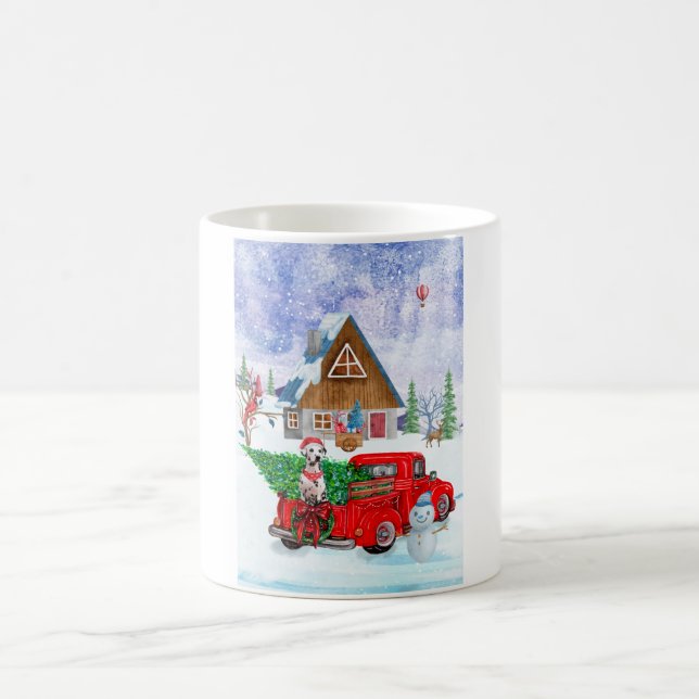 Dalmatian Dog In Christmas Delivery Truck Snow Coffee Mug (Center)