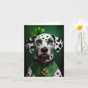 Dalmatian Dog in St. Patrick's Day Dress Card