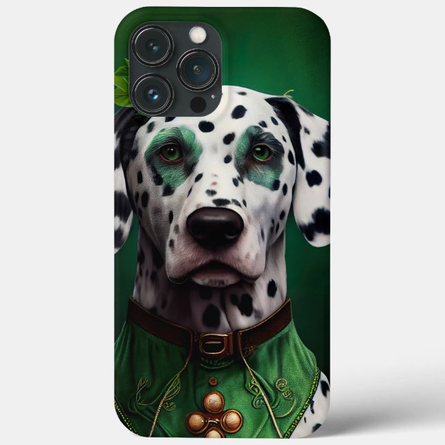 Dalmatian Dog in St. Patrick's Day Dress Case-Mate iPhone Case (Back)