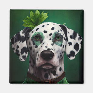 Dalmatian Dog in St. Patrick's Day Dress Magnet