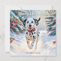 Dalmatian Dog In Winter Snow Modern Christmas