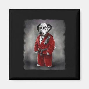 Dalmatian Dog Judo Karate Master In Red Judogi Magnet