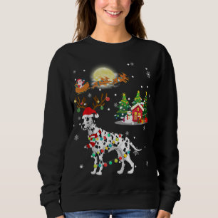 DALMATIAN Dog Light Christmas Reindeer Tree Xmas G Sweatshirt