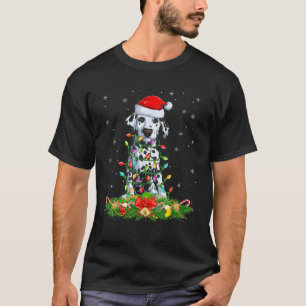 Dalmatian Dog Lover Lighting Xmas Santa Dalmatian  T-Shirt