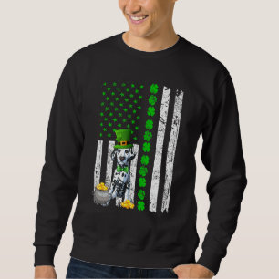Dalmatian Dog Lover Us Flag Shamrock St Patrick S  Sweatshirt