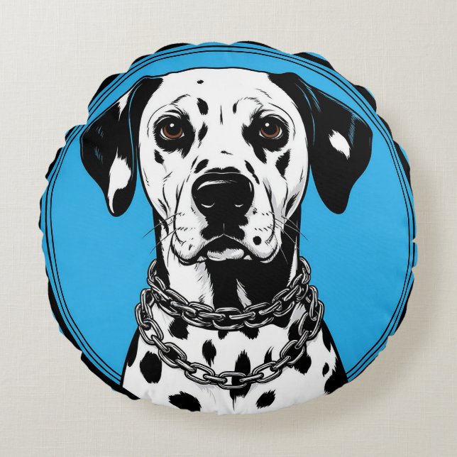 Dalmatian Dog Modern Dog Art Home Décor Gift Round Cushion (Front)
