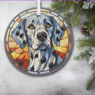 Dalmatian Dog Mosaic Stained Glass Tree Decoration