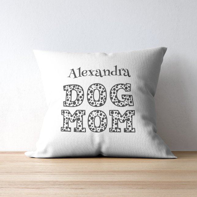 Dalmatian Dog Mum Black and White  Cushion (Creator Uploaded)