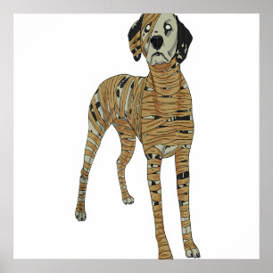 Dalmatian Dog Mummy Halloween Costume Dog Lovers T Poster