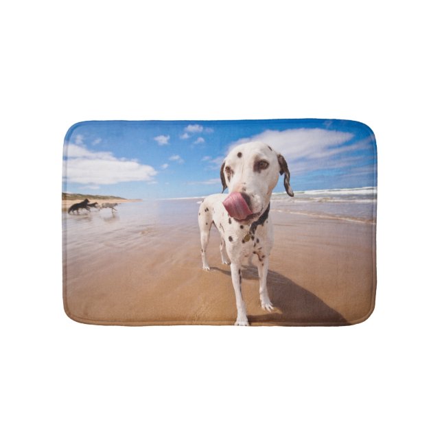 Dalmatian Dog On Beach Bath Mat (Front)