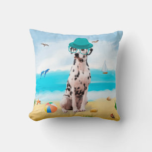 Dalmatian Dog on Beach Cushion