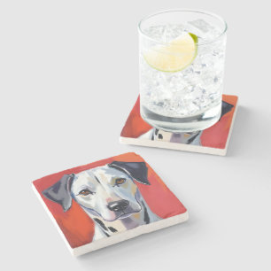 Dalmatian Dog Painting Pet Watercolor Stone Coaster