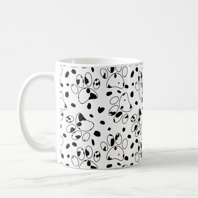 Dalmatian Dog Paw With Spots  Coffee Mug (Left)