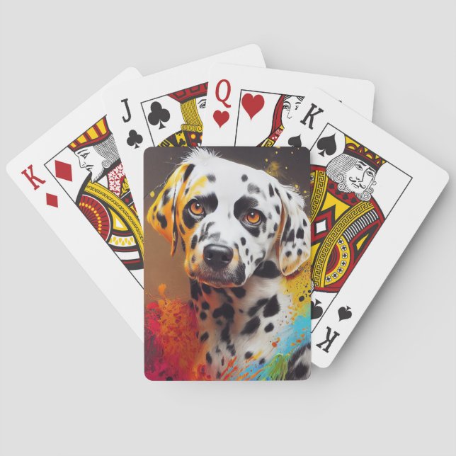 Dalmatian Dog Pet Cute Adorable Animal Companion Playing Cards (Back)