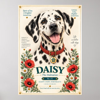 Dalmatian Dog Portrait | Daisy No. 07 Poster
