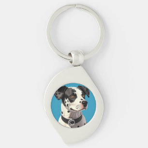Dalmatian Dog Portrait Key Ring
