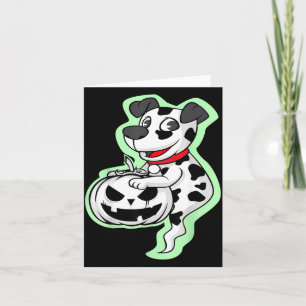 Dalmatian Dog Pumpkin Lazy Halloween Costume Cute Card