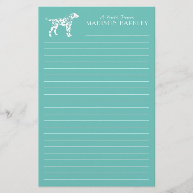 Dalmatian Dog Puppy Stationery (Front)