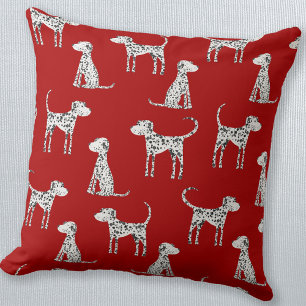Dalmatian Dog Red Cushion