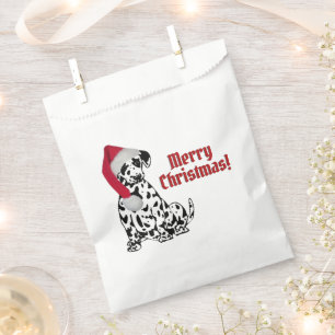 Dalmatian Dog Red Stocking Cap Merry Christmas Favour Bag