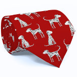 Dalmatian Dog Red Tie<br><div class="desc">Cute spotted Dalmatian dog pattern on a red background.  Original art by Nic Squirrell.  Perfect for animal lovers and veterinarians.</div>