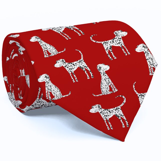 Dalmatian Dog Red Tie (Red Dalmatian Dog tie)