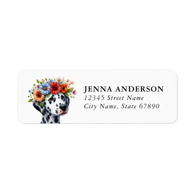 Dalmatian Dog Return Address Labels (Front)