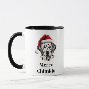 Dalmatian Dog Santa Hat Christmas Mug