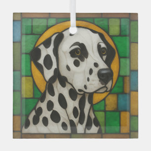 Dalmatian Dog "Stained Glass"  Glass Ornam Glass Tree Decoration