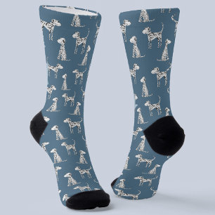Dalmatian Dog Teal Green Socks