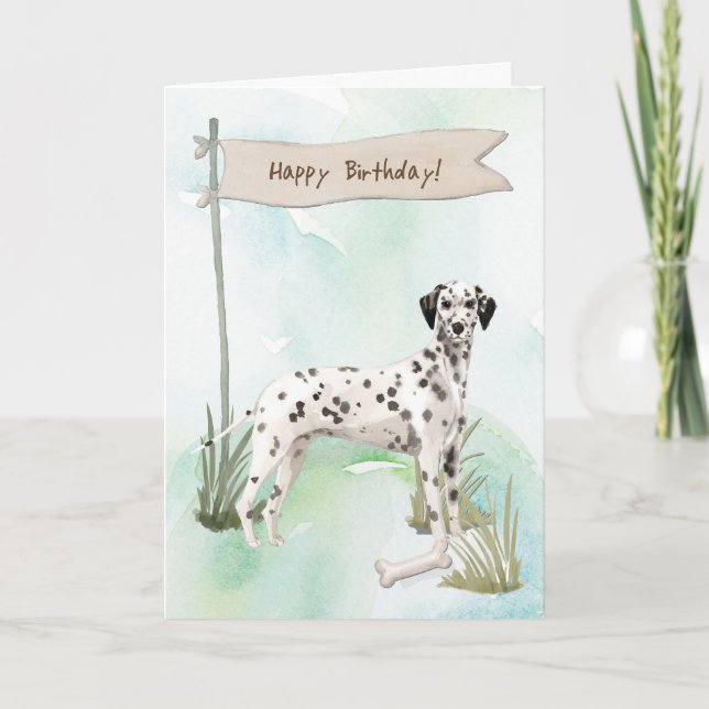 Dalmatian Dog Under Birthday Sign Card (Front)