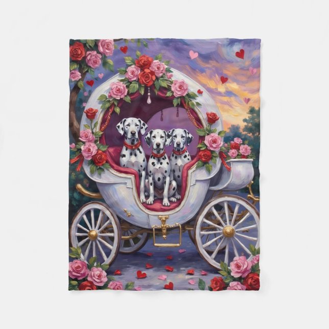 Dalmatian Dog Valentine's Day  Fleece Blanket (Front)